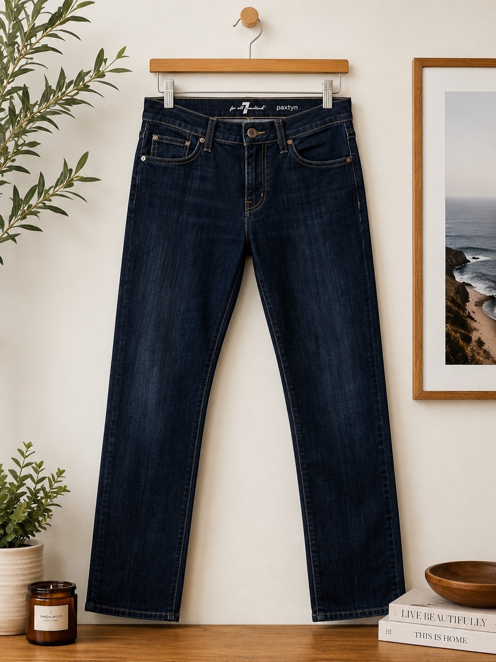 7 For All Mankind Paxtyn Slim Fit Jeans Men's Size 31 Dark Wash